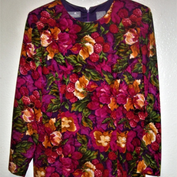 Liz Claiborne Dresses & Skirts - LIZ CLAIBORNE 100% SILK LONG SLEEVE FLORAL DRESS